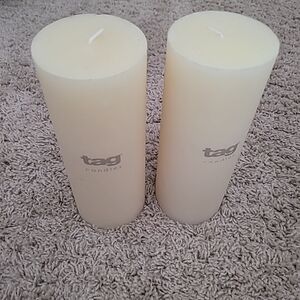 Tag Candles Unscented Pillar Candles 3"x8"- set of 2